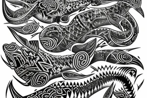 Shark maori tattoo idea
