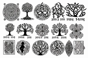 Tree of life with magical numbers. tattoo idea