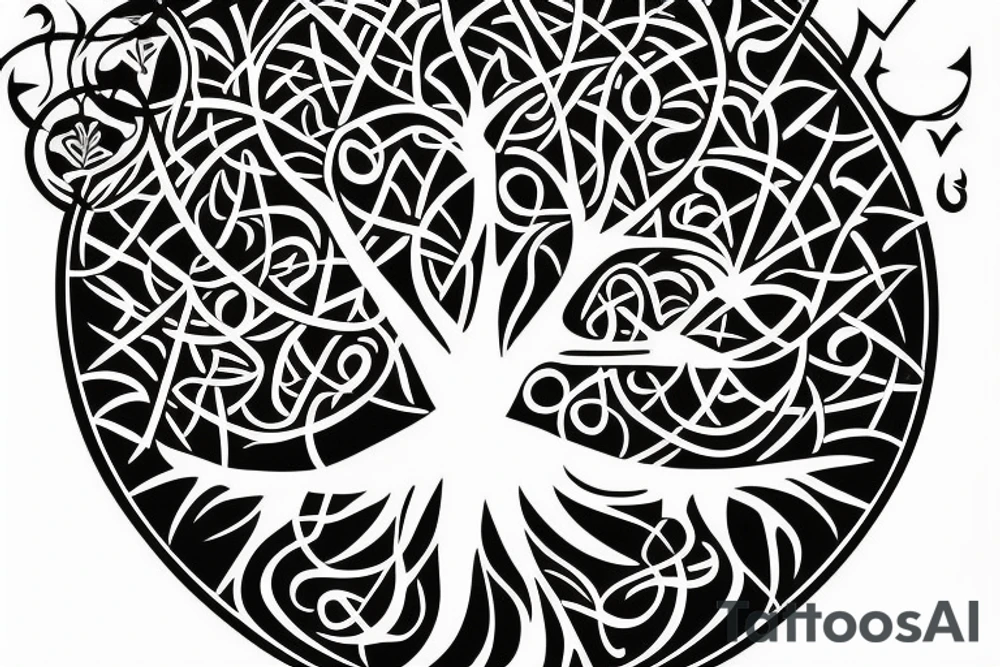Tree of life with magical numbers. tattoo idea