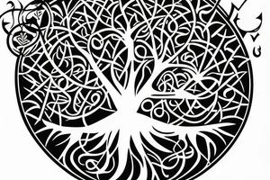 Tree of life with magical numbers. tattoo idea