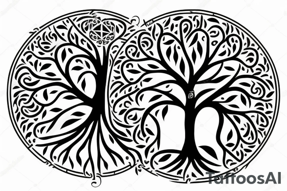 Tree of life with magical numbers. tattoo idea
