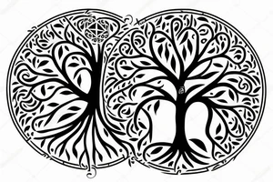 Tree of life with magical numbers. tattoo idea