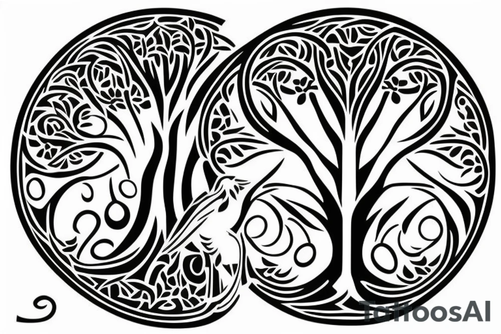 Tree of life with magical numbers. tattoo idea