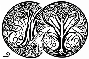Tree of life with magical numbers. tattoo idea