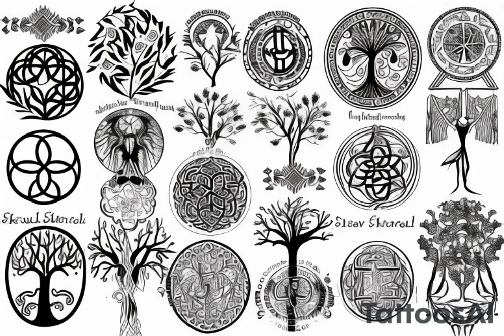Spiritual word tree of life tattoo idea