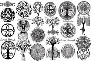 Spiritual word tree of life tattoo idea