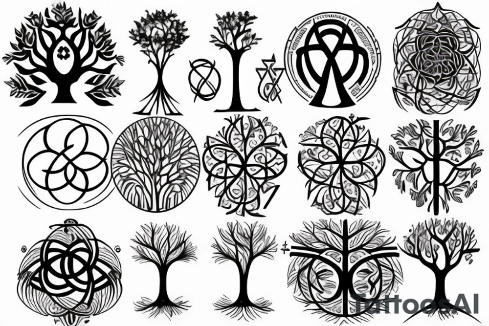 Spiritual word tree of life tattoo idea