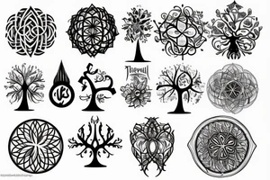 Spiritual word tree of life tattoo idea