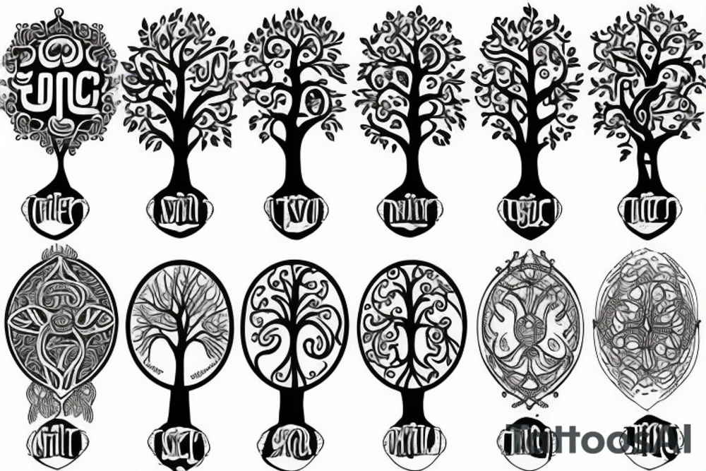 Spiritual word tree of life tattoo idea