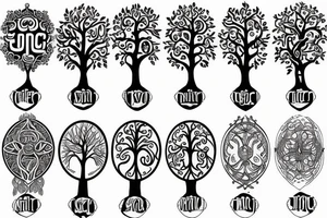 Spiritual word tree of life tattoo idea