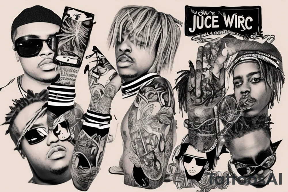 Juice WRLD holding a blunt tattoo idea