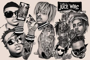 Juice WRLD holding a blunt tattoo idea