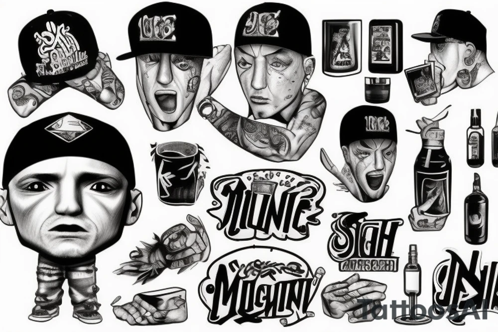 Eminem drinking juice tattoo idea