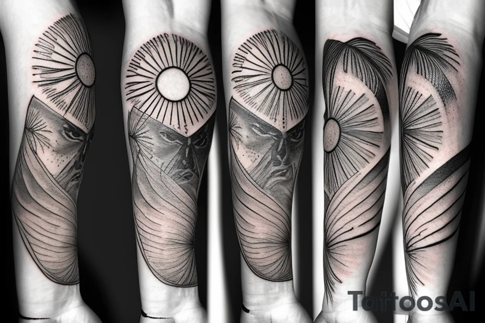 Moth, sun, moon tattoo idea