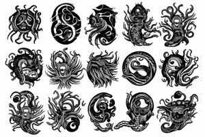 Psychedelic space kraken tattoo idea