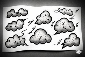 Lightning coming from a cloud spreading out tattoo idea