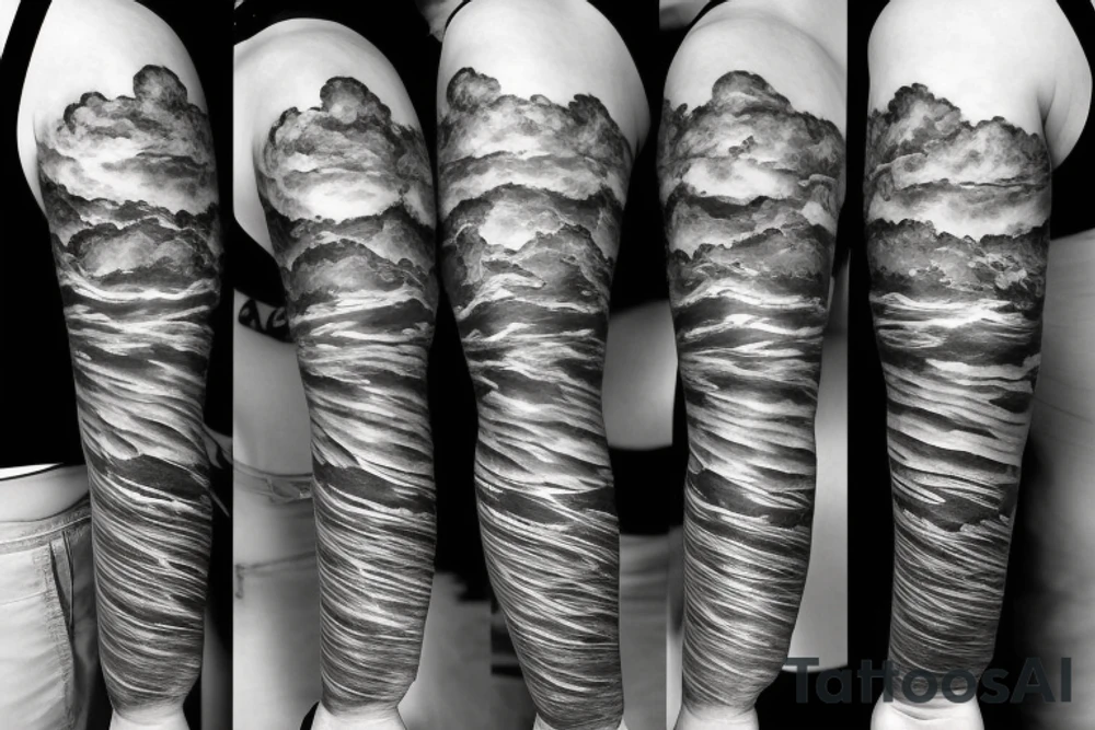 Lightning coming from a cloud spreading out tattoo idea