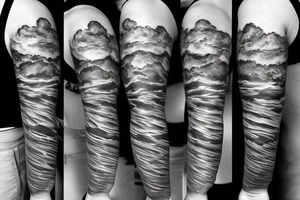 Lightning coming from a cloud spreading out tattoo idea