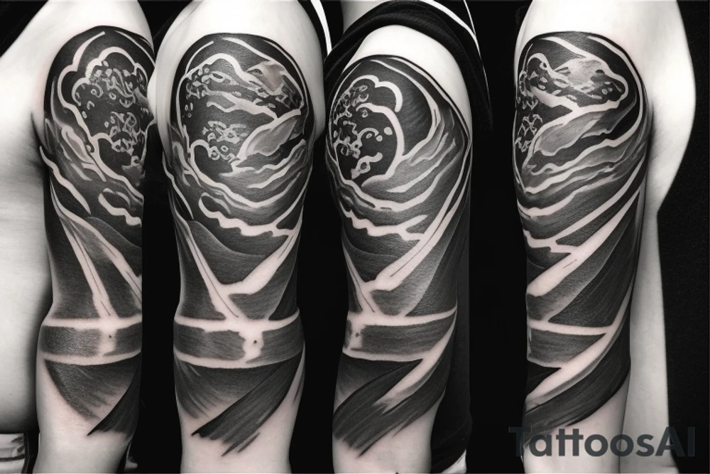 Lightning coming from a cloud spreading out tattoo idea