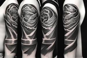 Lightning coming from a cloud spreading out tattoo idea