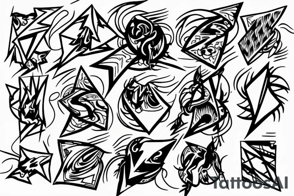 Lightning coming from a cloud spreading out tattoo idea