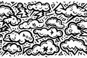 Lightning coming from a cloud spreading out tattoo idea