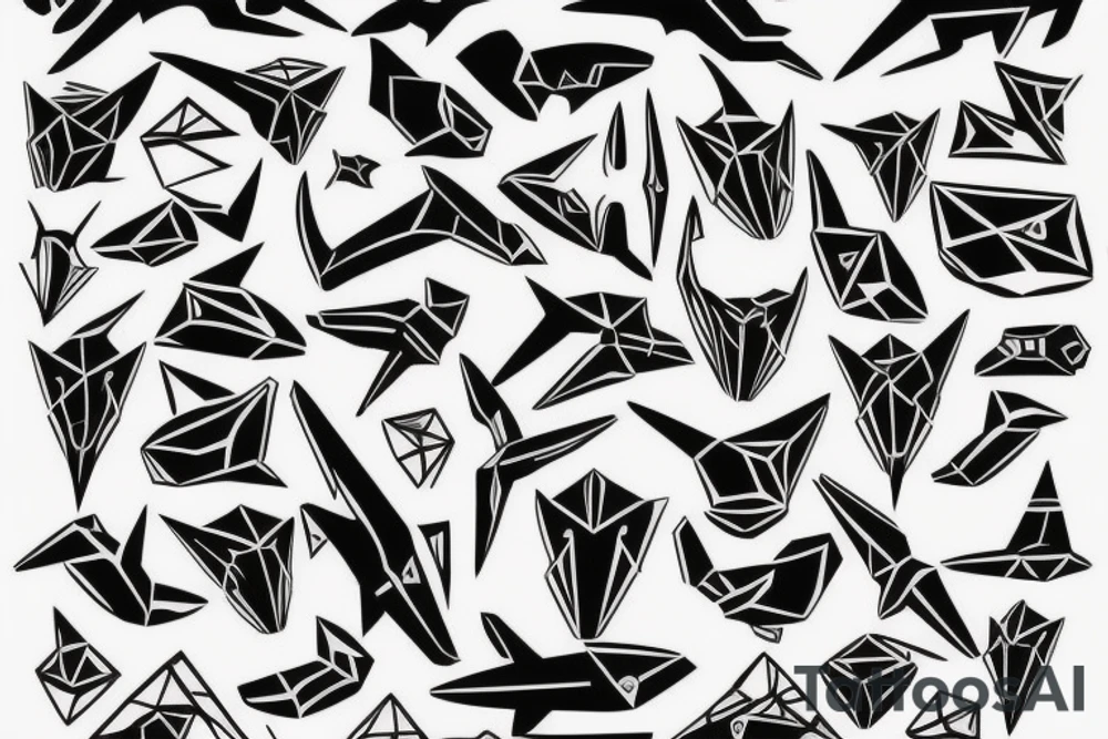 Geometric Hammerhead shark tattoo idea
