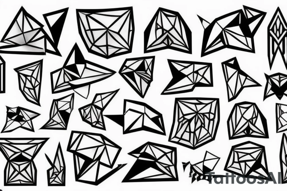 Geometric Hammerhead shark tattoo idea