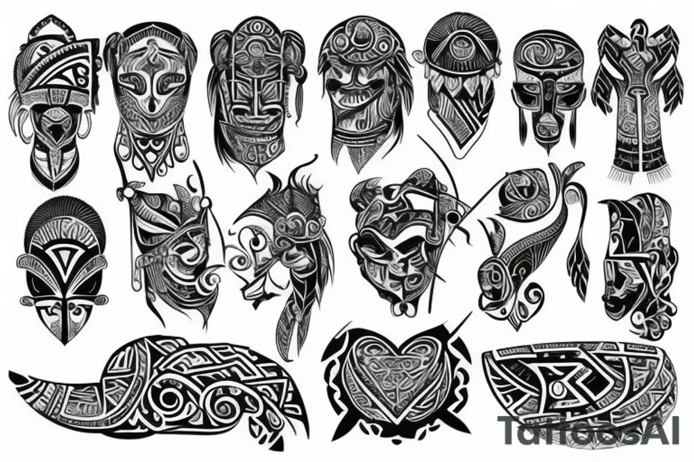 Tribal with love tattoo idea