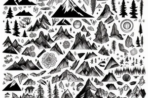 forest,moutains, light, day tattoo idea