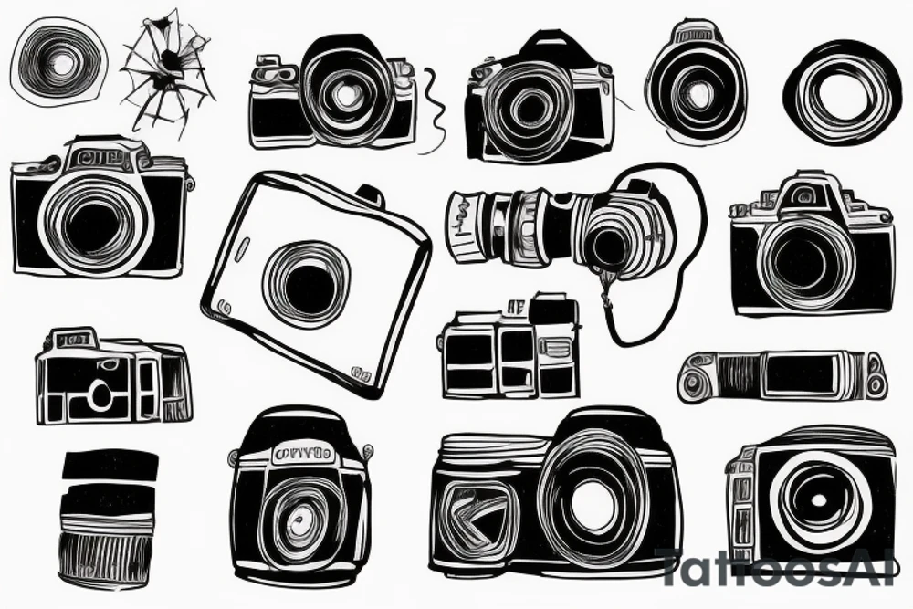 Camera with background tattoo idea