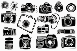 Camera with background tattoo idea