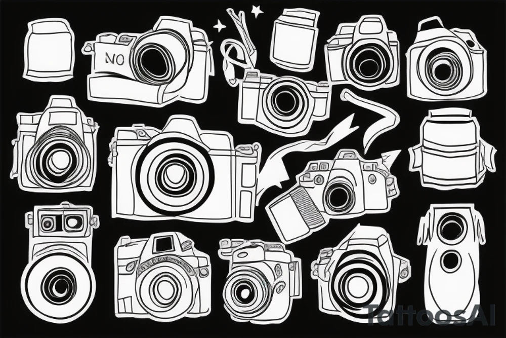 Camera with background tattoo idea