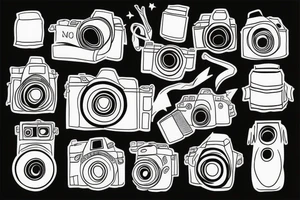 Camera with background tattoo idea