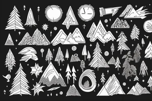 forest, mountains, light, day tattoo idea