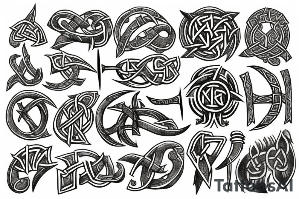 Norse mythology and runes tattoo idea
