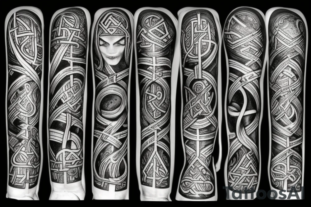 Norse mythology and runes tattoo idea