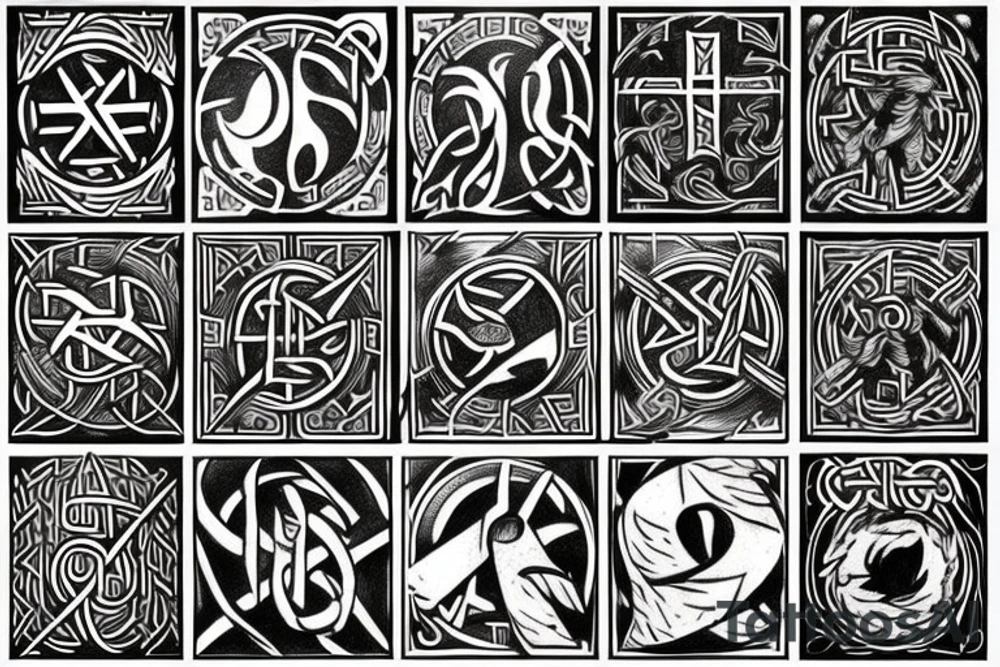 Norse mythology and runes tattoo idea