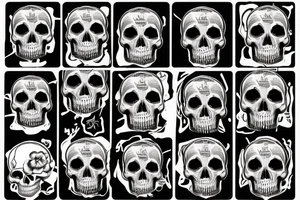 Skull, with bident etched in forehead, a set of old Keys tattoo idea