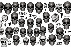 Skull, with bident etched in forehead, a set of old Keys tattoo idea