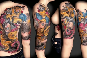 Cowgirl riding horse tattoo idea