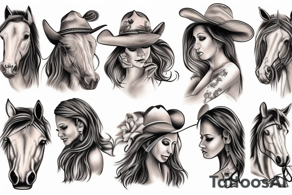 Cowgirl riding horse tattoo idea