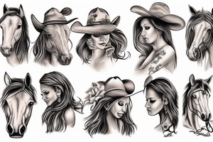 Cowgirl riding horse tattoo idea