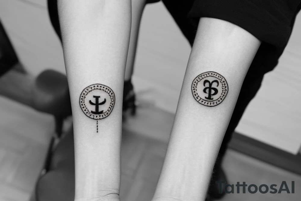 Small tattoo on the wrist with the initials AU with a saints halo on top tattoo idea