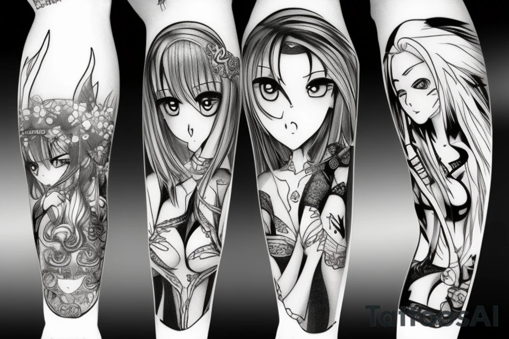 Anime stripper tattoo idea
