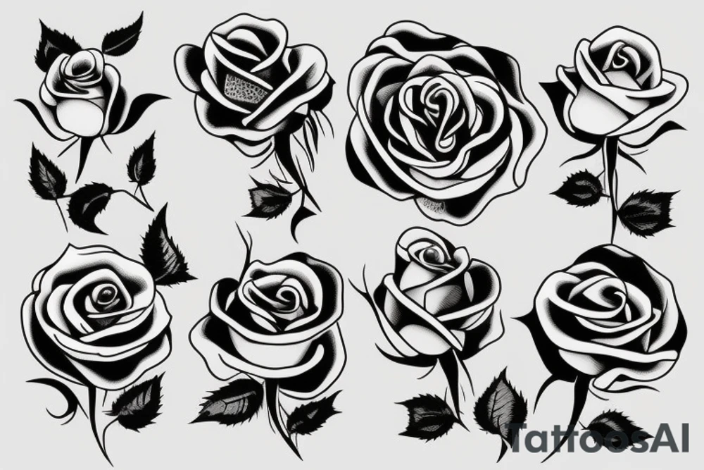 Books with flowers coming out with a rose and a moon tattoo idea
