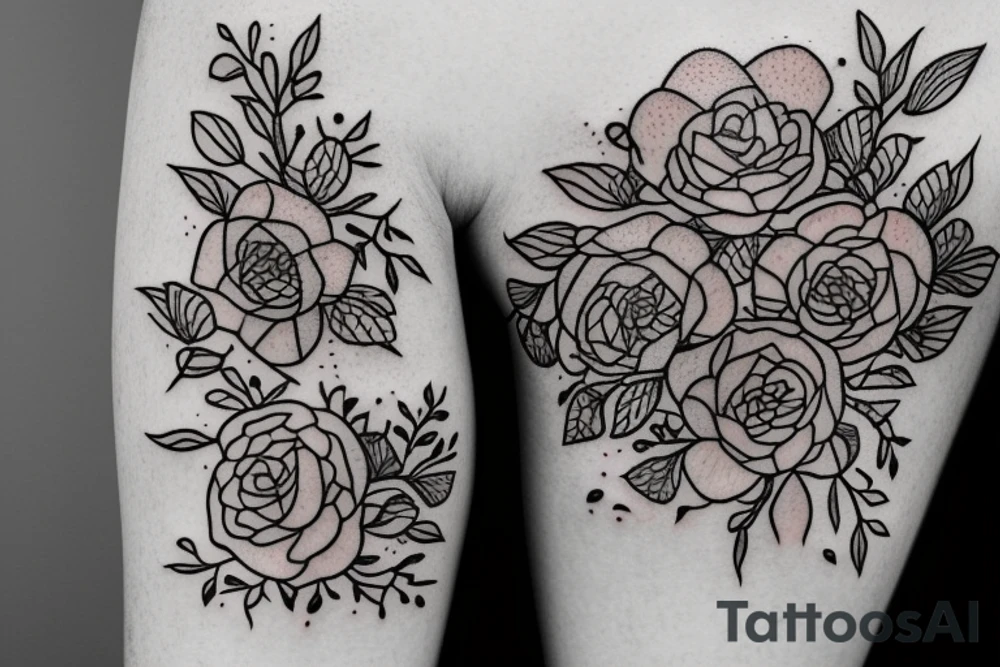 Book with flowers and a moon tattoo idea