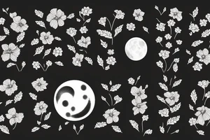 Book with flowers and a moon tattoo idea