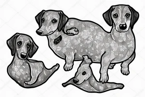 Two weiner dogs cuddling tattoo idea