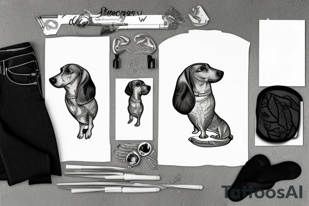 Two weiner dogs cuddling tattoo idea